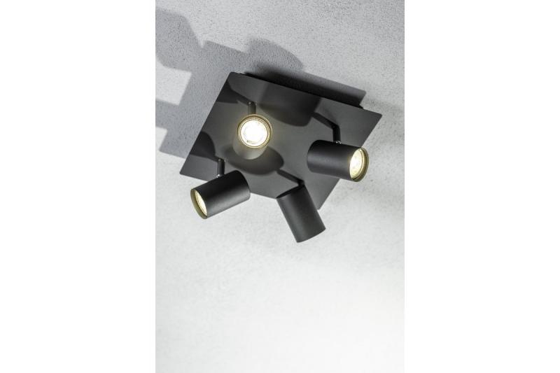 Decorlamp Veneto IP20 max. 20W 4 x GU10 rond/vierkant zwart. 1208964046