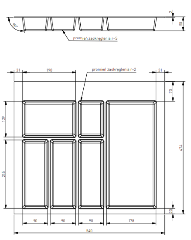 Decor Cutle Evőeszköztartó Betét Konyhai Fiókhoz 600 Fehér 1208966377
