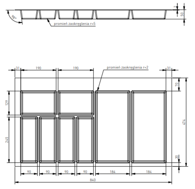 Decor Cutle Evőeszköztartó Betét Konyhai Fiókhoz 900 Fehér 1208966381