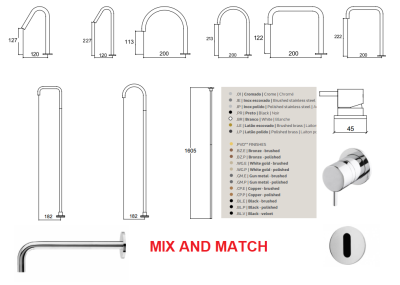 Waterevolution Flow ingebouwde wastafel met infraroodsensor op batterijen, geborsteld lichtgoud T118EBWGE