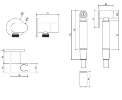 Waterevolution Flow Bidet kézizuhanykészlet PVD világos arany T1626WGE