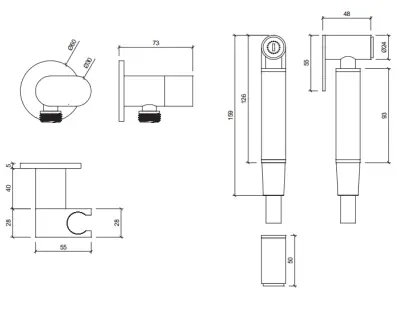Waterevolution Flow Bidet kézizuhanykészlet PVD világos arany T1626WGE