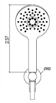 Waterevolution Flow ronde handdoucheset compleet met muuraansluiting gun metal T1621RGME