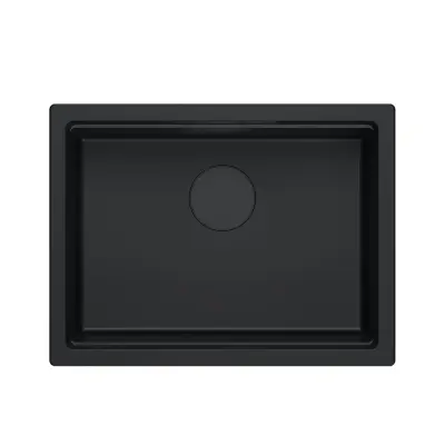 Quadri Newport II gránit alsó fekete mosogató 560x450 mm fekete lefolyósapkával 1208966924
