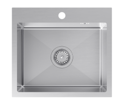 Quadri Dixton 50 szett rozsdamentes acél mosogatóval 500x450 mm méretben, csaptelep nyílással, és rozsdamentes acél Bristol konyhai csapteleppel.
