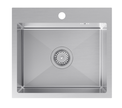 Quadri Dixton 50 szett rozsdamentes acél mosogatóval 500x450 mm méretben, csaptelep nyílással, és rozsdamentes acél Bristol konyhai csapteleppel.