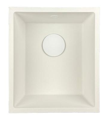 GraniteMy Universele granieten witte spoelbak 34x40 cm fehér ráépíthető, aláépíthető és munkalap szintjébe süllyeszthető fehér dugóval 1208967146
