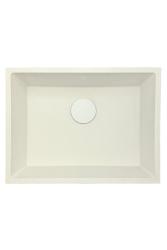 GraniteMy universele granieten witte spoelbak 55x40 cm wit opbouw, onderbouw en vlakbouw met witte plug 1208967153