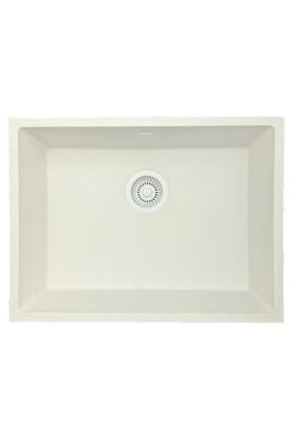 GraniteMy universele granieten witte spoelbak 55x40 cm wit opbouw, onderbouw en vlakbouw met witte plug 1208967153