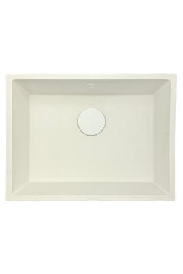 GraniteMy universele granieten witte spoelbak 55x40 cm wit opbouw, onderbouw en vlakbouw met witte plug 1208967153