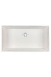 GraniteMy Universele grote witte granieten spoelbak 74x40 cm wit, geschikt voor opbouw, onderbouw en vlakbouw, met witte plug 1208967160