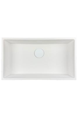 GraniteMy Universele grote witte granieten spoelbak 74x40 cm wit, geschikt voor opbouw, onderbouw en vlakbouw, met witte plug 1208967160