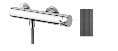 Waterevolution Flow zuhanytermosztát zuhanyszettel PVD gun Metal T140TNGME