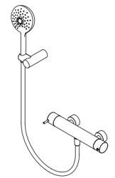 Waterevolution Flow zuhanytermosztát kör alakú krómozott zuhanygarnitúrával T140TNR01