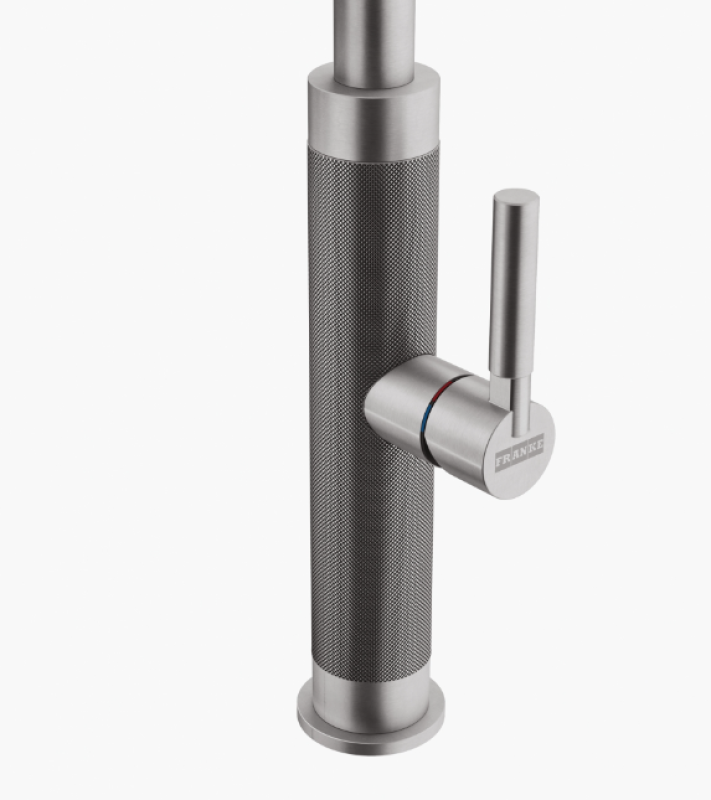 Franke Mythos Masterpiece Konyhai csaptelep J alakú kifolyóval, kihúzható zuhanyfejjel, teljesen rozsdamentes acél 115.0711.554