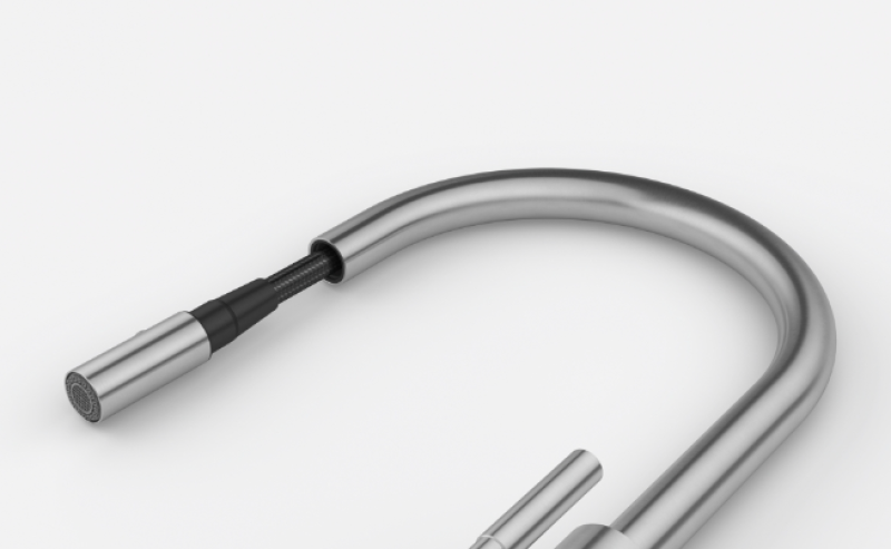 Franke Mythos Masterpiece Konyhai csaptelep J alakú kifolyóval, kihúzható zuhanyfejjel, teljesen rozsdamentes acél 115.0711.554