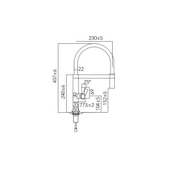 CARESSI Black Line egykaros konyhai csaptelep fekete rozsdamentes acél CA1112BK ECO 1208967206