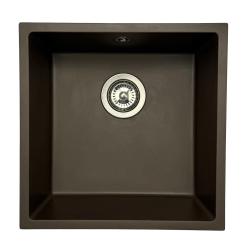 GraniteMy Universele granieten cafés poelbak 40x40 cm opbouw, onderbouw en vlakbouw met roestvrijstalen plug 1208967212