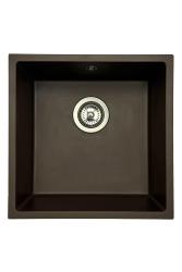 GraniteMy Universele granieten cafés poelbak 40x40 cm opbouw, onderbouw en vlakbouw met roestvrijstalen plug 1208967212