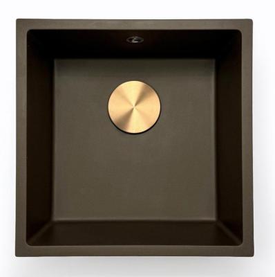 GraniteMy Universele granieten cafés poelbak 40x40 cm opbouw, onderbouw en vlakbouw met roestvrijstalen plug 1208967212
