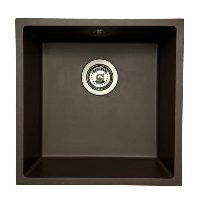 GraniteMy Universele granieten cafés poelbak 40x40 cm opbouw, onderbouw en vlakbouw met roestvrijstalen plug 1208967212