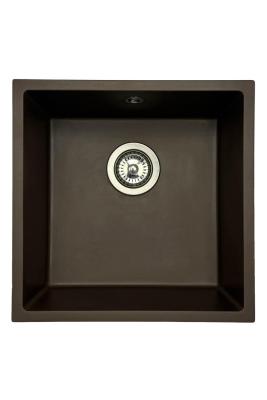 GraniteMy Universele granieten cafés poelbak 40x40 cm opbouw, onderbouw en vlakbouw met roestvrijstalen plug 1208967212