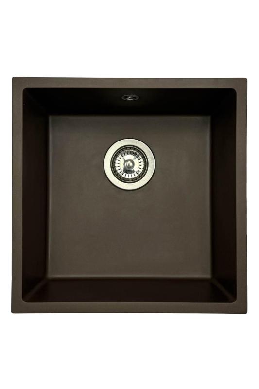 GraniteMy Universele granieten cafés poelbak 40x40 cm opbouw, onderbouw en vlakbouw met roestvrijstalen plug 1208967212