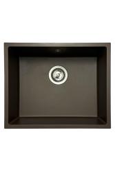 GraniteMy Universele granieten cafè spoelbak 50x40 cm voor opbouw, onderbouw en vlakbouw met rvs plug 1208967227
