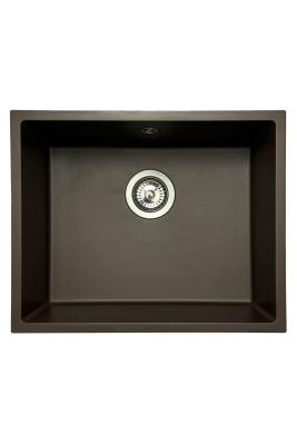 GraniteMy Universele granieten cafè spoelbak 50x40 cm voor opbouw, onderbouw en vlakbouw met rvs plug 1208967227