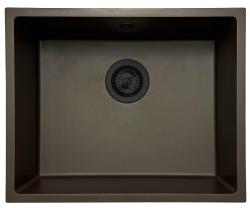 GraniteMy Universele granieten café spoelbak 50x40 cm felépítés, aláépítés és süllyesztett beépítés fekete dugóval 1208967228