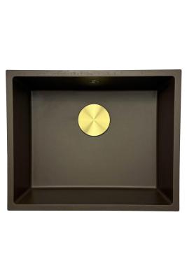 GraniteMy Universele granieten café spoelbak 50x40 cm opbouw, onderbouw en vlakbouw met afvoerplug 1208967230