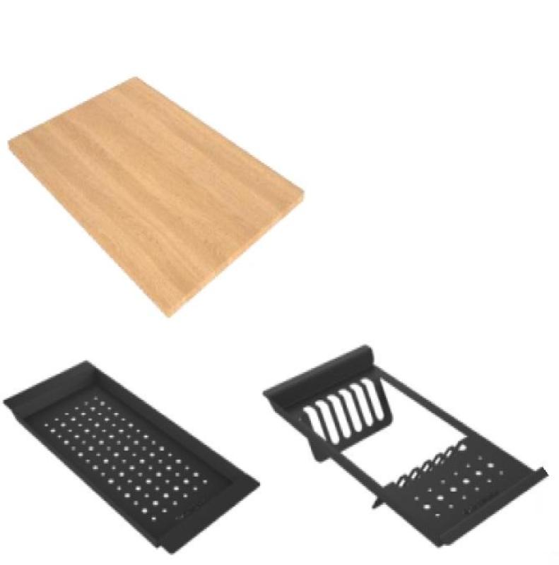 GraniteMy Steam gránit mosogató 56x48 cm fekete, felépítve rozsdamentes acél dugóval, tartozékokkal együtt 1208967231