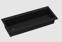 GraniteMy Trog gránit teljesen nagy fekete mosogató 116x50 cm fekete felépítés réz dugóval 1208967238