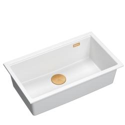 Quadri Newport II grote en diepe spoelbak graniet opbouw en onderbouw wit spoelbak 76x45cm met koperen plug 1208967304

Quadri Newport II nagy és mély mosogató gránit felépítmény és beépített