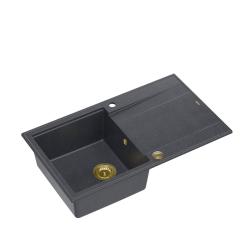 Quadri Luton antraciet granieten opbouw spoelbak met afdruipvlak omkeerbaar 86x50cm met gouden plug 1208967344

Quadri Luton antracit gránit beépíthető mosogató csepegtetővel, megfordítható, 