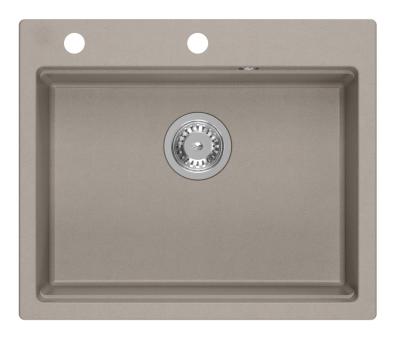 Quadri Durham taupe gránit felépítésű mosogató 595x500 szappanadagolóval, vágódeszkával, beépített mosogatóval és hengerlappal 1208967376