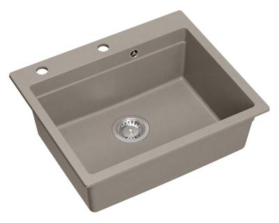 Quadri Durham taupe gránit felépítésű mosogató 595x500 szappanadagolóval, vágódeszkával, beépített mosogatóval és hengerlappal 1208967376