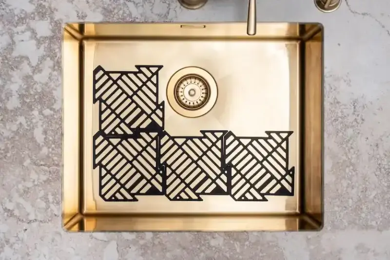 Magisso Happy Sink Puzzel fekete mosogatóvédő 4 darab mosogatóhoz fekete 32,5 x 32,5 cm 1208967385