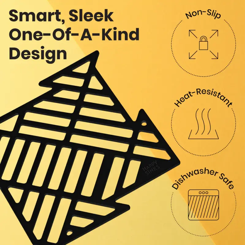 Magisso Happy Sink Puzzel fekete mosogatóvédő 4 darab mosogatóhoz fekete 32,5 x 32,5 cm 1208967385