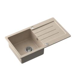 Quadri Kendal bézs homok gránit mosogató csepegtető résszel 77x44cm megfordítható 1208967399