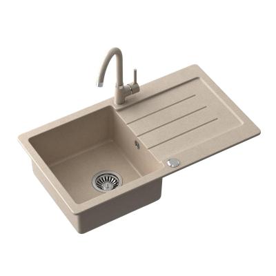 Quadri Kendal bézs homok gránit mosogató csepegtető résszel 77x44cm megfordítható 1208967399