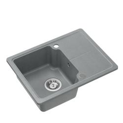 Quadri Kendal szürke gránit mosogató 58x44cm csepegtető résszel 1208967404