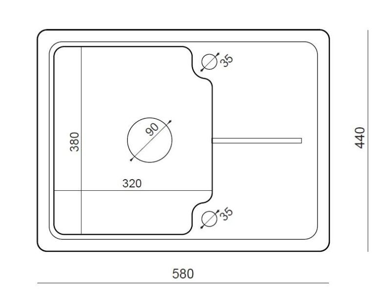 Quadri Kendal bézs homok gránit mosogatótálca 58x44cm csepegtető résszel 1208967405