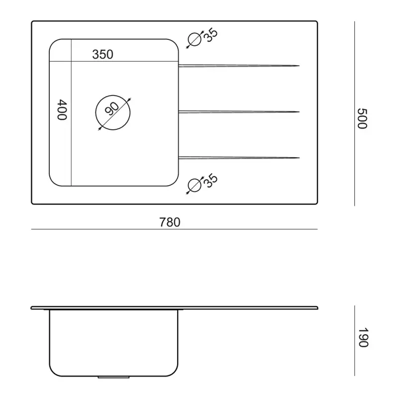 Quadri Glazz felépítmény réz mosogató fekete üveg csepegtetővel 78x50 megfordítható 1208967406