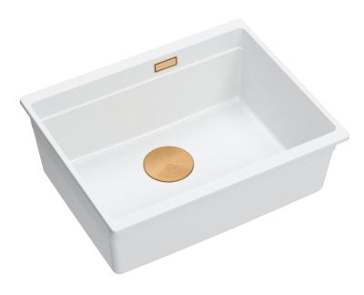 Quadri Newport II fehér gránit aláépíthető mosogató fehér 560x450mm réz dugóval 1208967452
