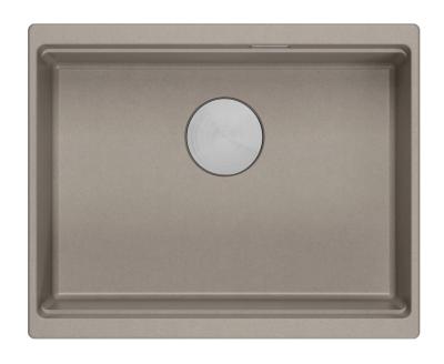 Quadri Newport II gránit alsó szerelésű taupe mosogató 560x450mm rozsdamentes acél dugóval és lefolyófedéllel 1208967453