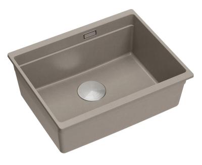 Quadri Newport II gránit alsó szerelésű taupe mosogató 560x450mm rozsdamentes acél dugóval és lefolyófedéllel 1208967453