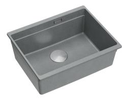 Quadri Newport II gránit aláépíthető szürke mosogató 560x450mm rozsdamentes acél dugóval és lefolyósapkával 1208967456