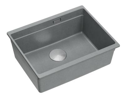 Quadri Newport II gránit aláépíthető szürke mosogató 560x450mm rozsdamentes acél dugóval és lefolyósapkával 1208967456