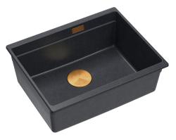 Quadri Newport II gránit beépíthető antracit mosogató 560x450mm réz dugóval és lefolyósapkával 1208967461